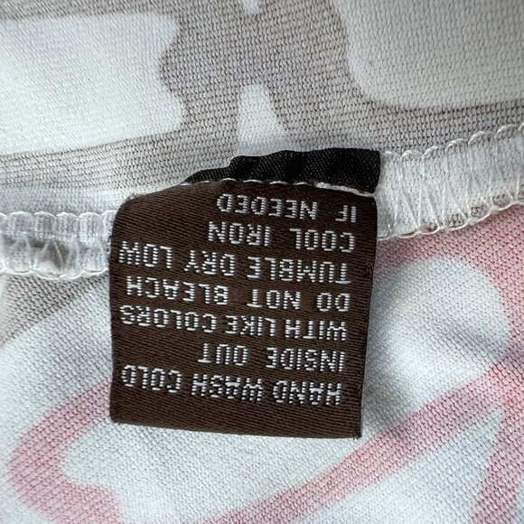 J. McLaughlin Chain Print Dress 3/4 Sleeve Draped Waist Gray Multi Size Medium - Picture 13 of 13